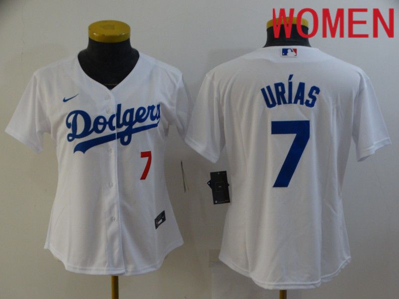 Women Los Angeles Dodgers 7 Urias White Game Nike 2022 MLB Jersey